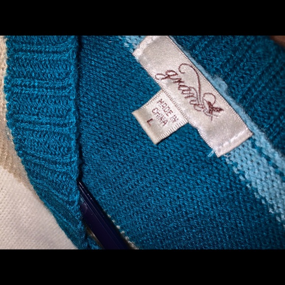 Multicolored V-Neck Sweater - Picture 3 of 3